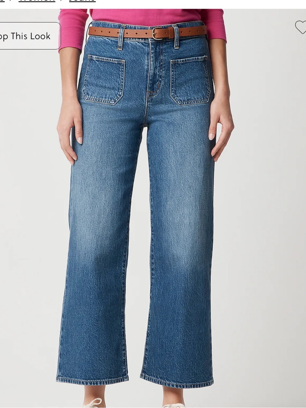 J. Crew Wide-leg cropped patch-pocket Jean Size 33